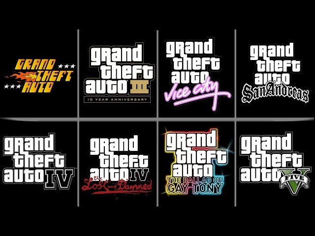 All Grand theft auto Intro LOGO animations (GTA LOGO from gta1-gta5)